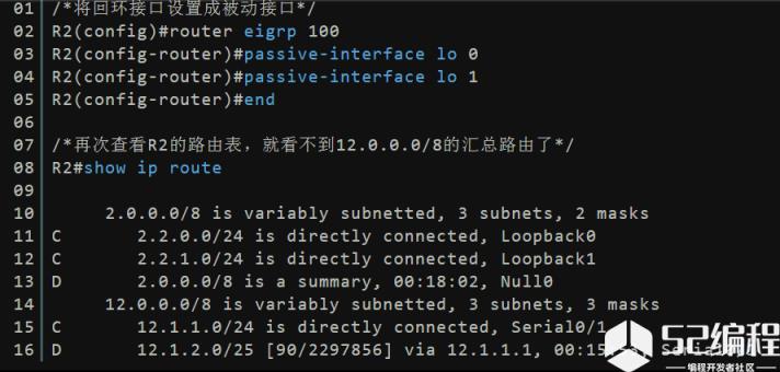 将回环接口设置成被动接口