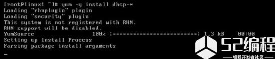 安装DHCP服务器，在这里我用的是YUM安装的