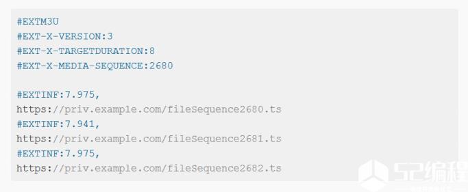 HLS 协议的主要内容是关于 M3U8 这个文本协议，其实生成与解析都非常简单，示例如下：